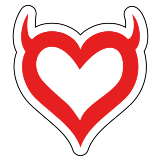 Heart With Horns Sticker (Red)